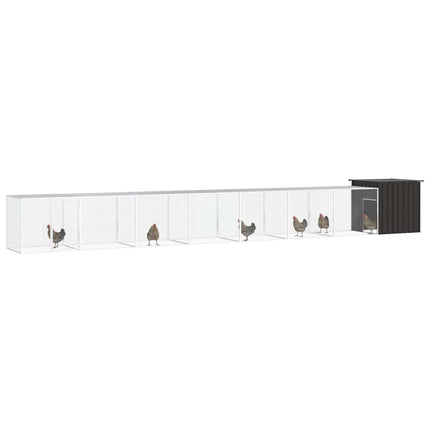 hønsegård 800x91x100 cm galvaniseret stål antracitgrå
