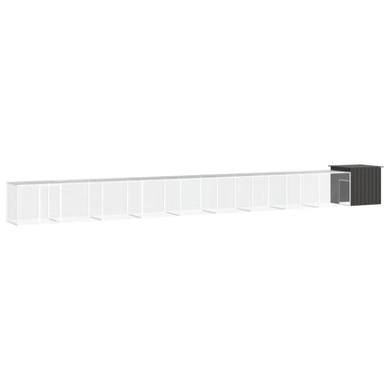 hønsegård 1000x91x100 cm galvaniseret stål antracitgrå