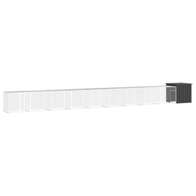 hønsegård 1000x91x100 cm galvaniseret stål antracitgrå