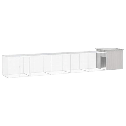 hønsehus 600x91x100 cm galvaniseret stål grå