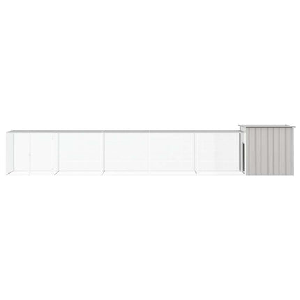 hønsehus 600x91x100 cm galvaniseret stål grå