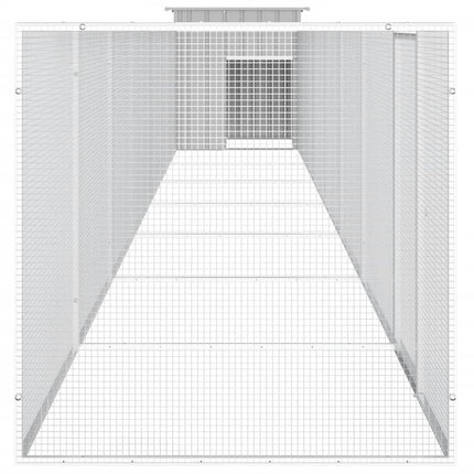 hønsehus 700x91x100 cm galvaniseret stål grå