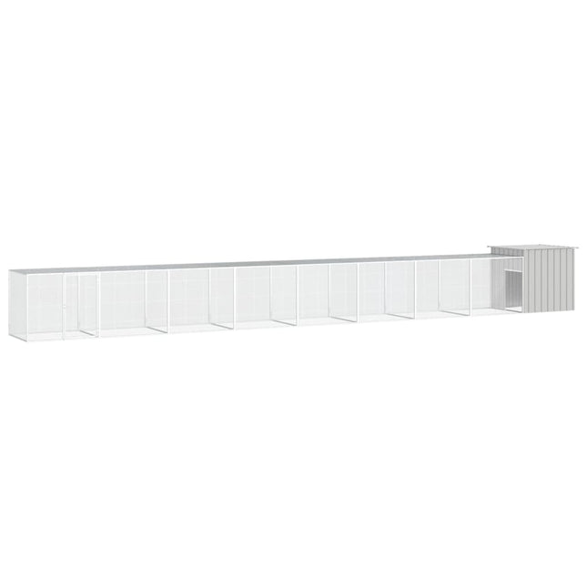 hønsehus 900x91x100 cm galvaniseret stål grå
