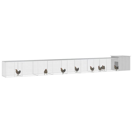 hønsehus 900x91x100 cm galvaniseret stål grå
