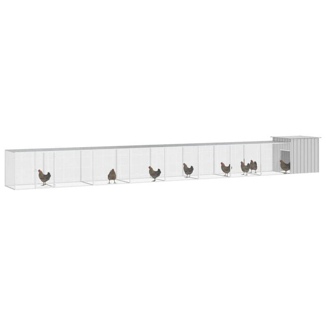 hønsehus 900x91x100 cm galvaniseret stål grå