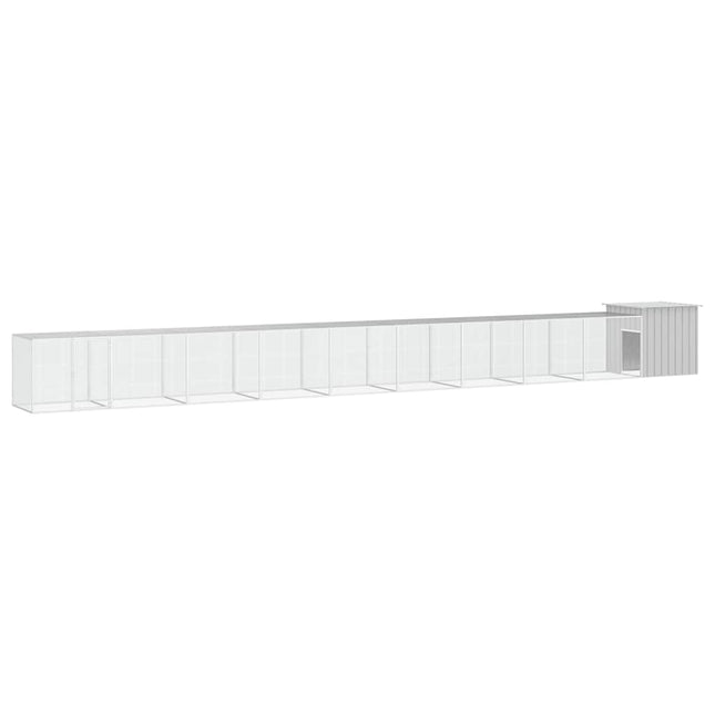 hønsehus 1000x91x100 cm galvaniseret stål grå