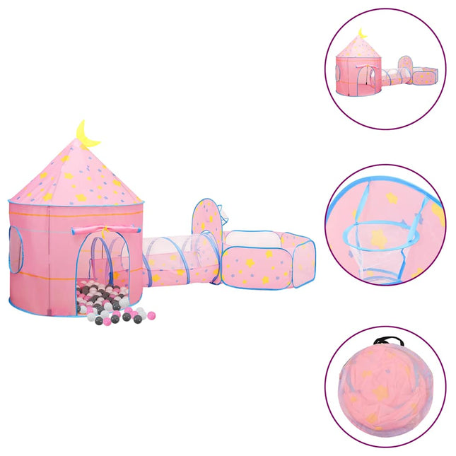legetelt til børn med 250 bolde 301x120x128 cm pink