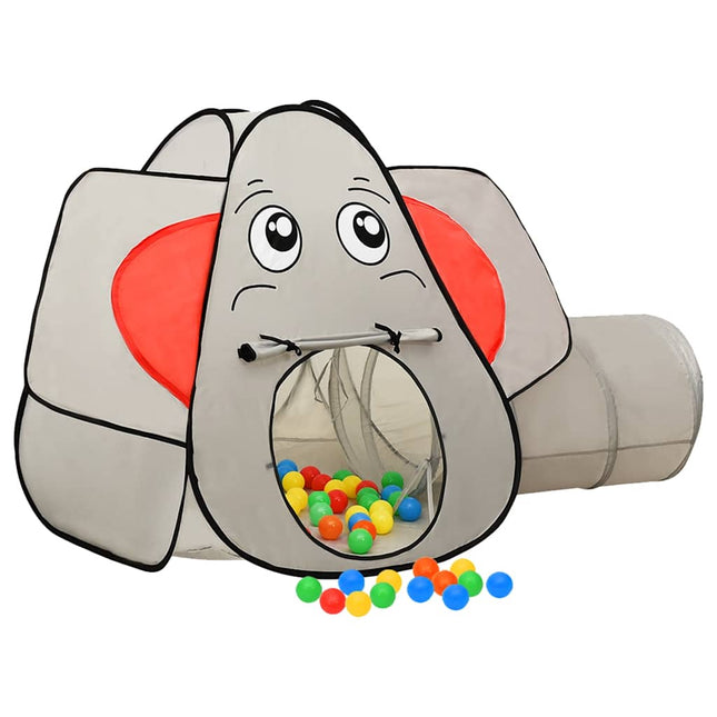 legetelt til børn 174x86x101 cm 250 bolde elefant grå