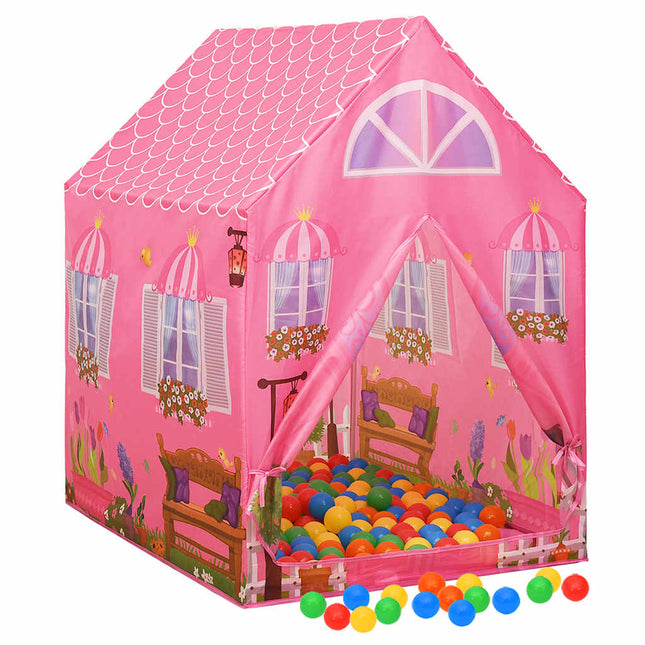 legetelt til børn 69x94x104 cm med 250 bolde pink