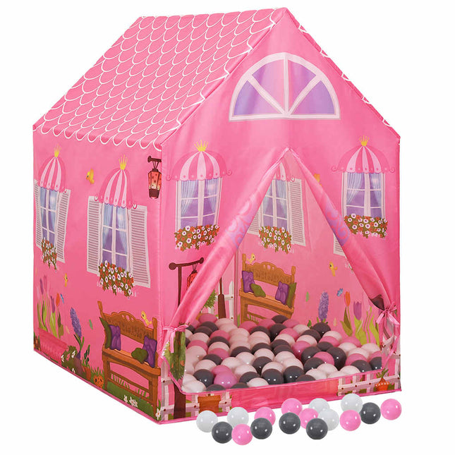 legetelt til børn 69x94x104 cm med 250 bolde pink