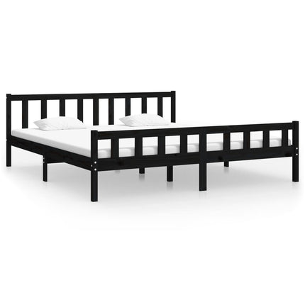 sengeramme 160x200 cm massivt træ sort