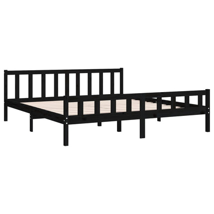 sengeramme 160x200 cm massivt træ sort