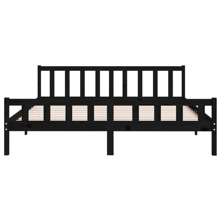 sengeramme 160x200 cm massivt træ sort