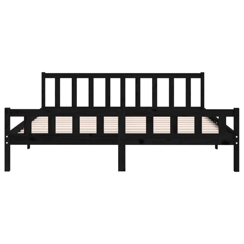 sengeramme 160x200 cm massivt træ sort