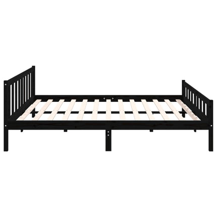 sengeramme 160x200 cm massivt træ sort