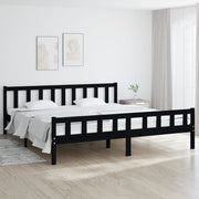 sengeramme 160x200 cm massivt træ sort