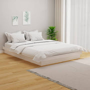 sengeramme 135x190 cm dobbelt massivt fyrretræ hvid