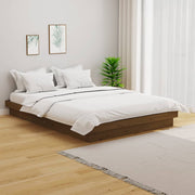 sengeramme 135x190 cm Double massivt fyrretræ gyldenbrun