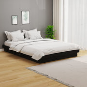 sengeramme 135x190 cm Double massivt fyrretræ sort