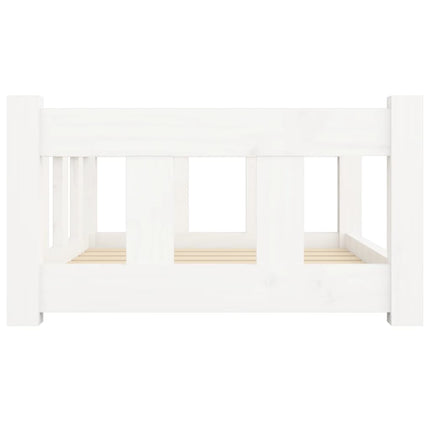 hundeseng 65,5x50,5x28 cm massivt fyrretræ hvid