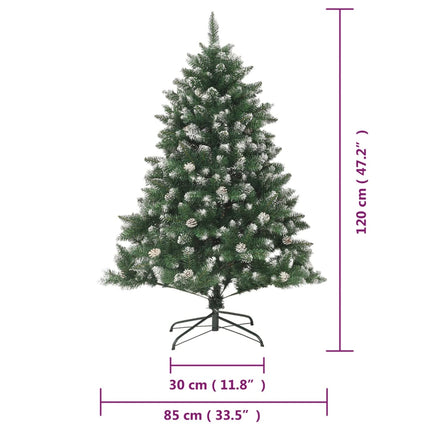 kunstigt juletræ med juletræsfod 120 cm PVC