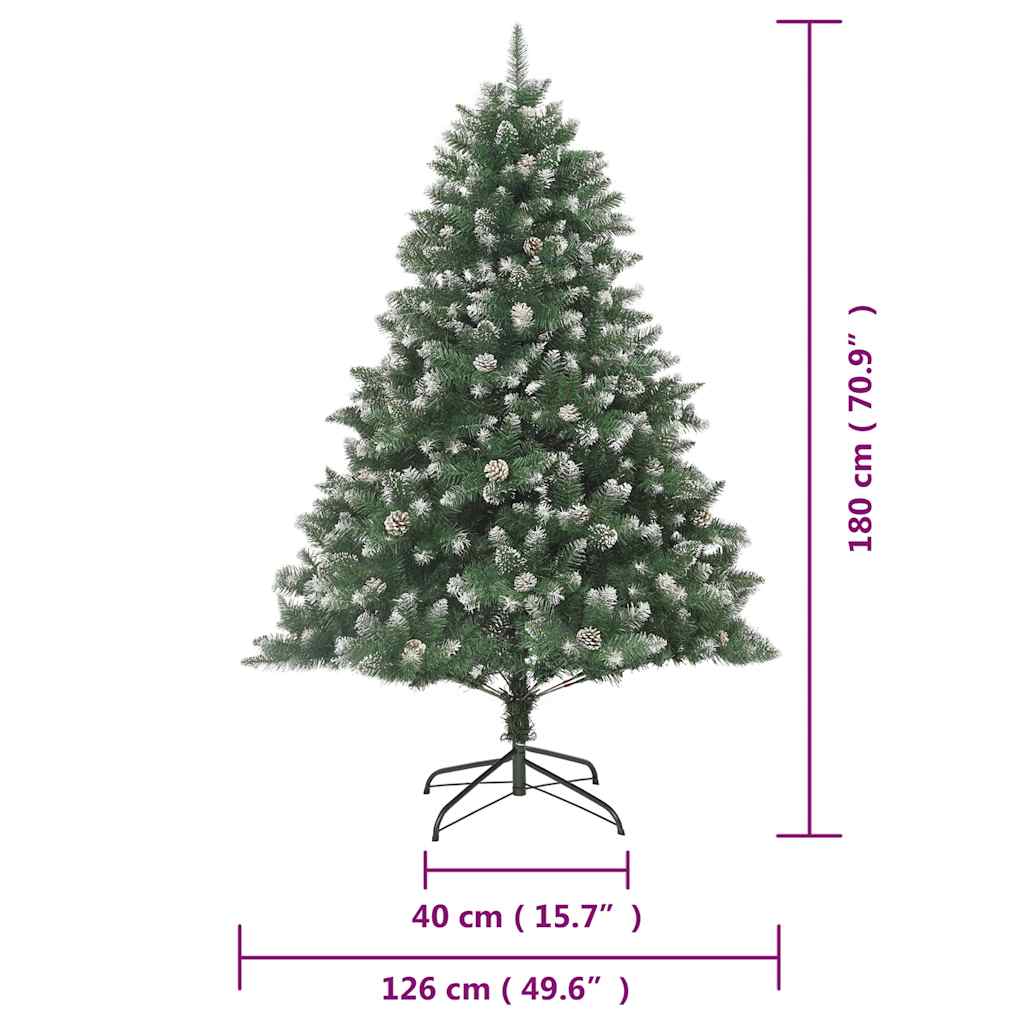 kunstigt juletræ med juletræsfod 180 cm PVC