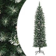 kunstigt smalt juletræ med juletræsfod 120 cm PVC