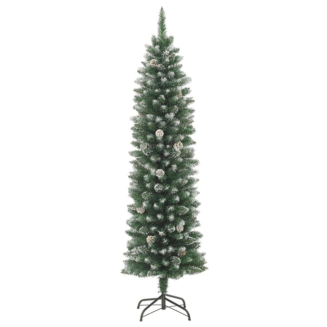 kunstigt smalt juletræ med juletræsfod 120 cm PVC