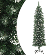 kunstigt smalt juletræ med juletræsfod 150 cm PVC