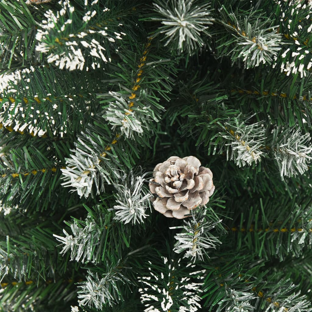 kunstigt smalt juletræ med juletræsfod 210 cm PVC