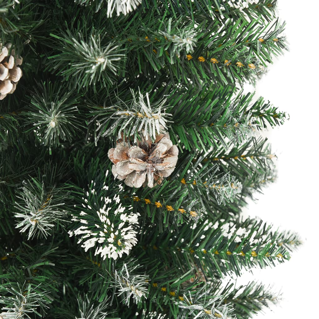 kunstigt smalt juletræ med juletræsfod 240 cm PVC