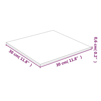 bordplade 30x30 cm hærdet glas transparent
