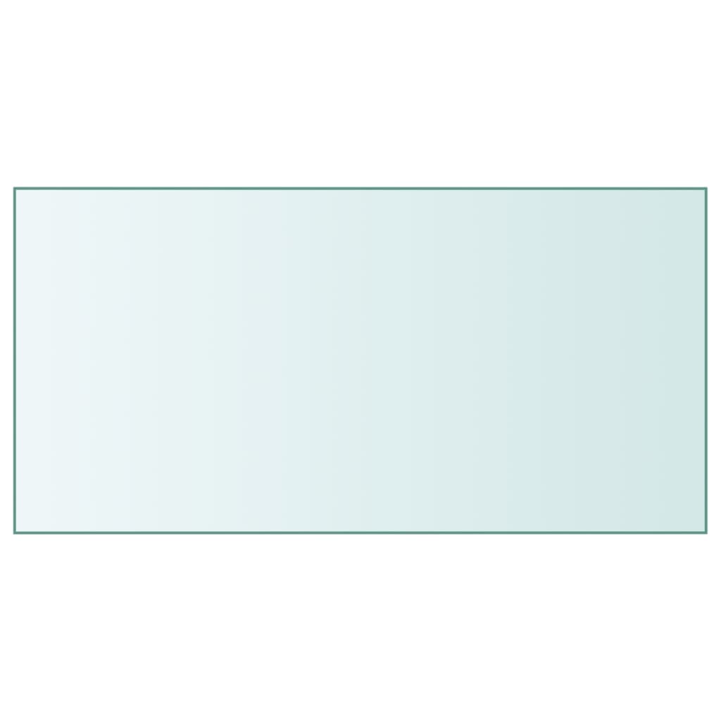 bordplade 50x100 cm hærdet glas transparent