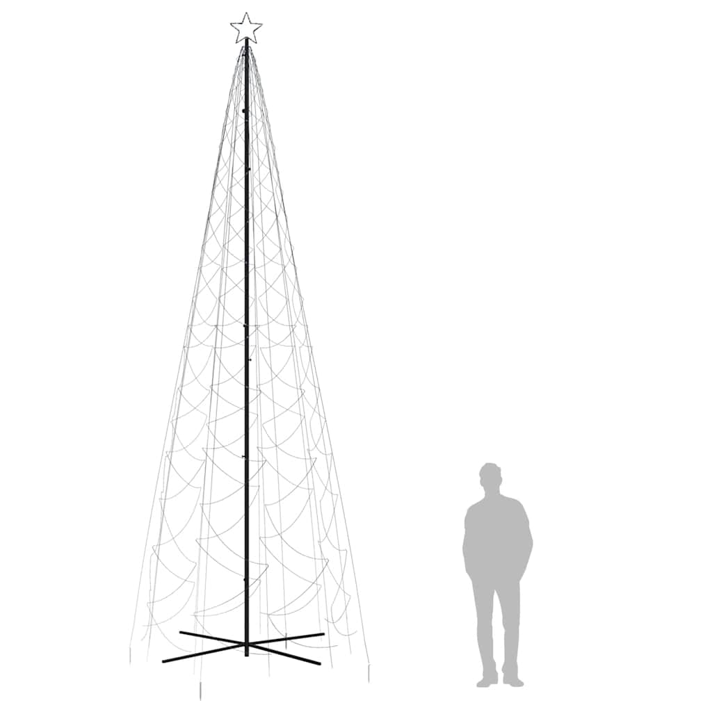 kegleformet juletræ 160x500 cm 1400 LED'er koldt hvidt lys