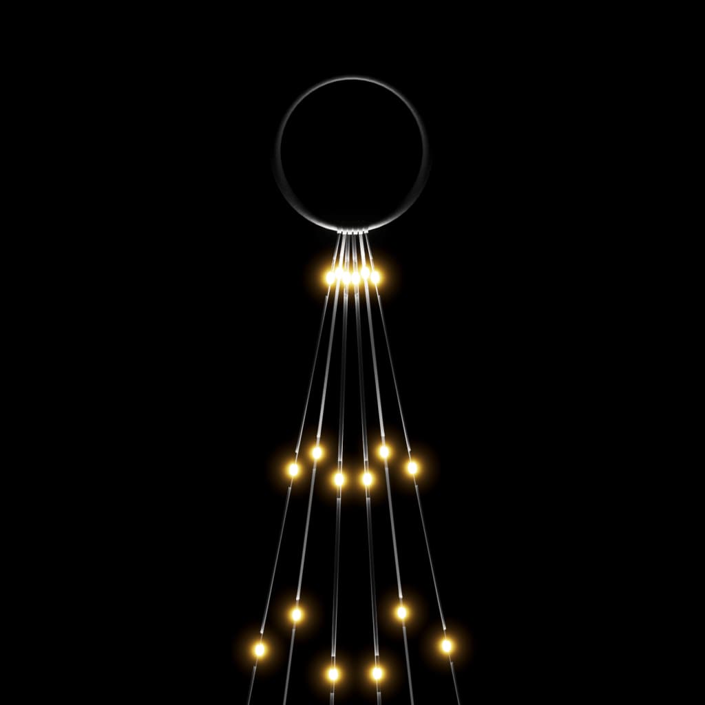 juletræ til flagstang 108 LED'er 180 cm varmt hvidt lys