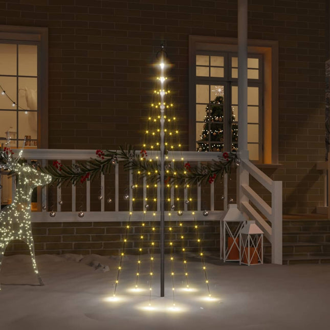 juletræ til flagstang 108 LED'er 180 cm varmt hvidt lys