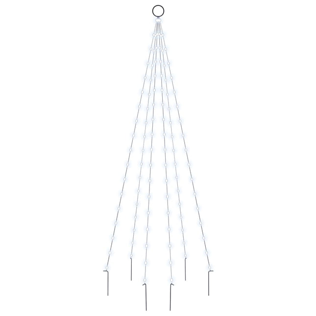 juletræ til flagstang 108 LED'er 180 cm koldt hvidt lys