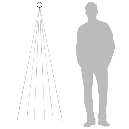 juletræ til flagstang 108 LED'er 180 cm koldt hvidt lys