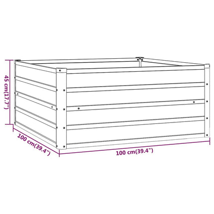 højbed 100x100x45 cm cortenstål rustfarvet
