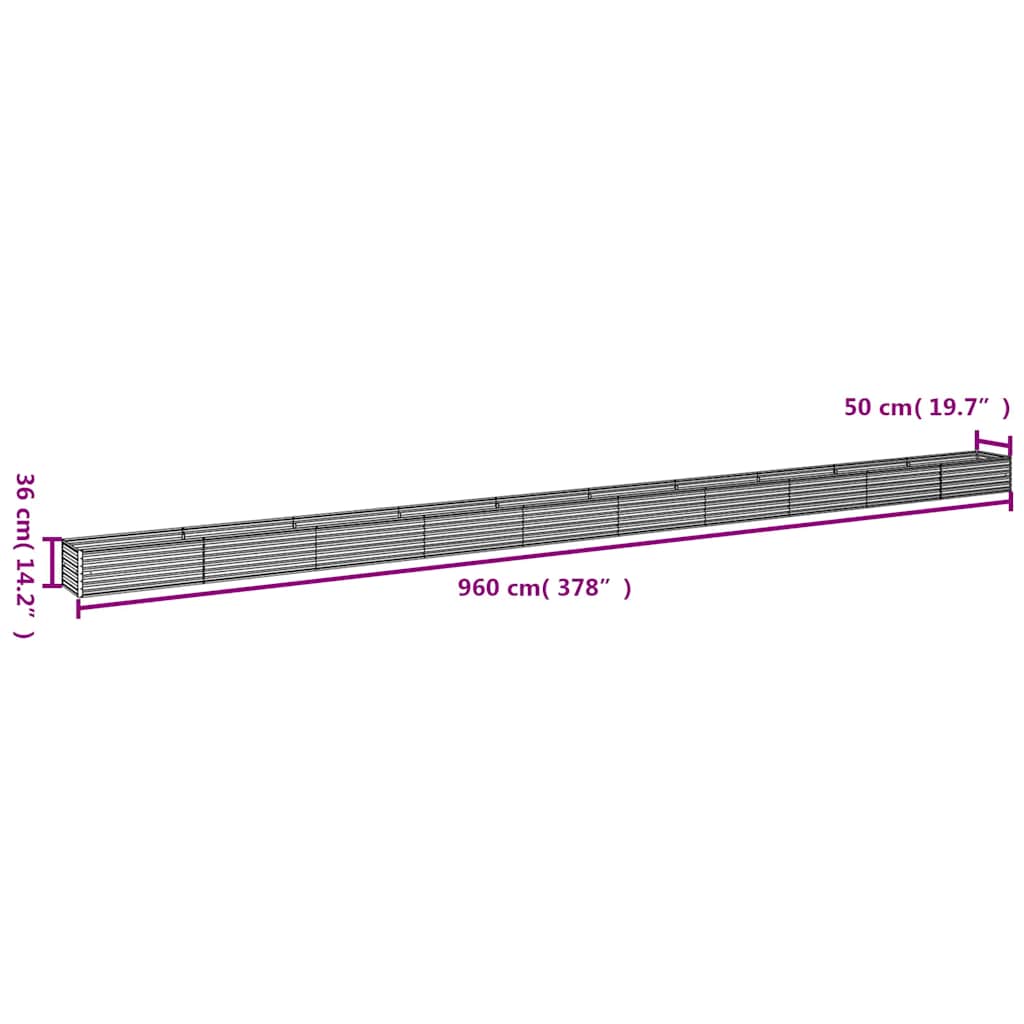 højbed 960x50x36 cm cortenstål