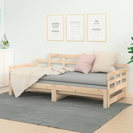 daybed med udtræk 2x(80x200) cm massivt fyrretræ