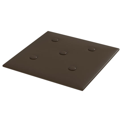 Væghovedgærde 12 pcs Brun 30 x 30 cm Faux læder