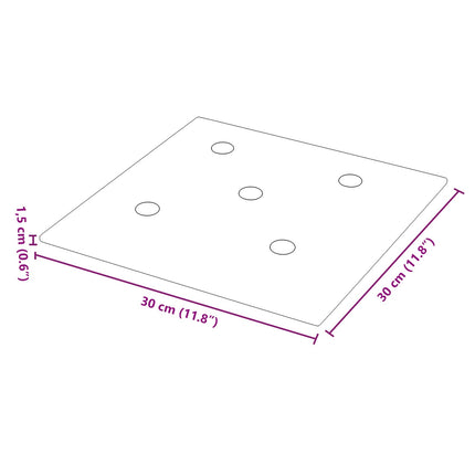 Væghovedgærde 12 pcs Brun 30 x 30 cm Faux læder