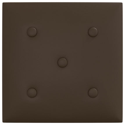 Væghovedgærde 12 pcs Brun 30 x 30 cm Faux læder