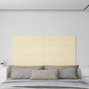 Væghovedgærde 12 pcs Creme 90 x 30 cm Faux læder