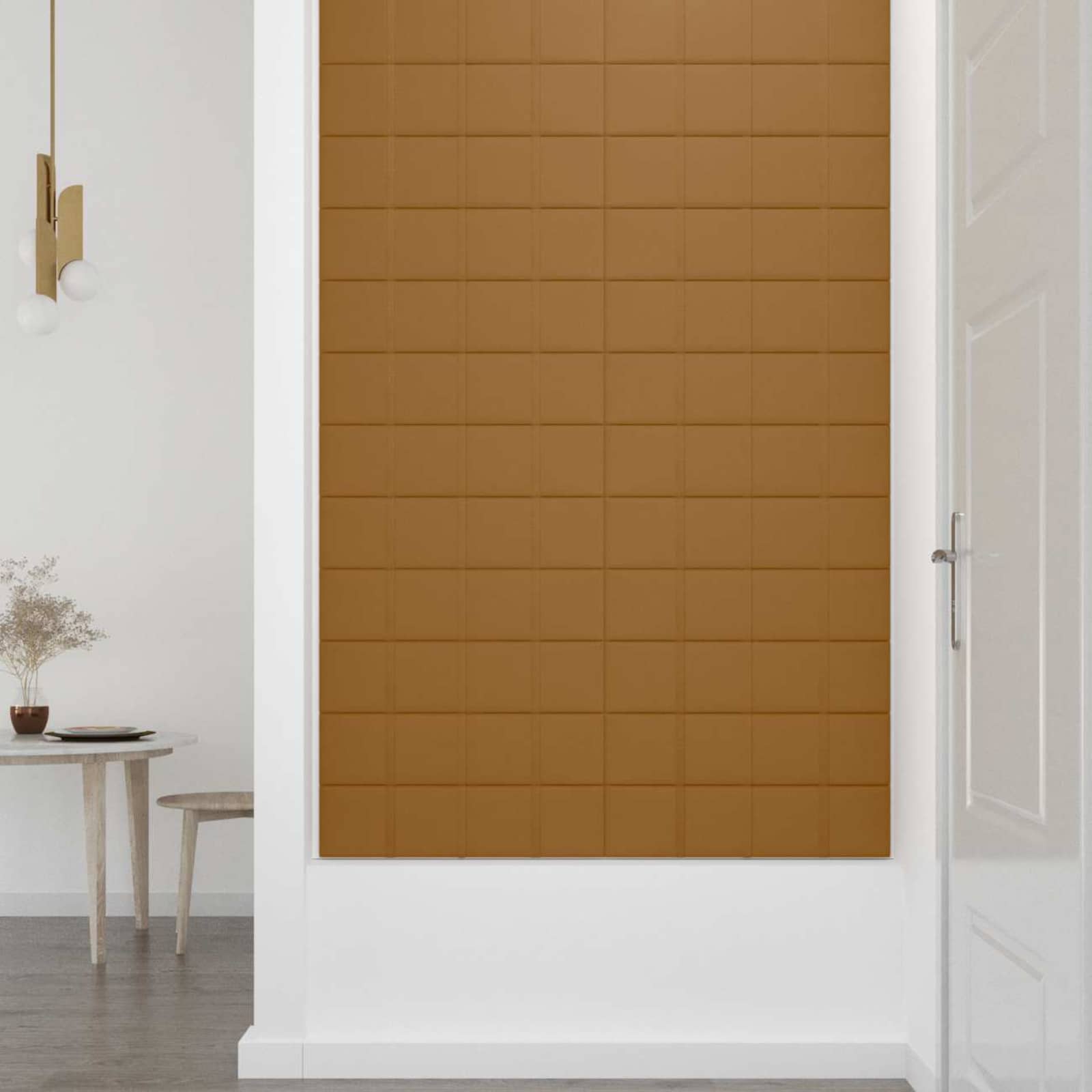Væghovedgærde 12 pcs Brun 60 x 15 cm Fløjl