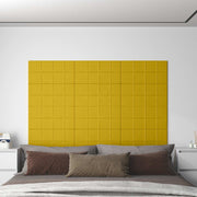 Væghovedgærde 12 pcs Gul 60 x 30 cm Fløjl