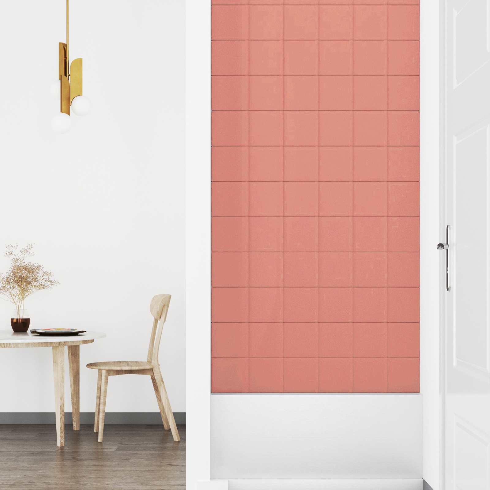 Væghovedgærde 12 pcs Lyserød 90 x 15 cm Fløjl