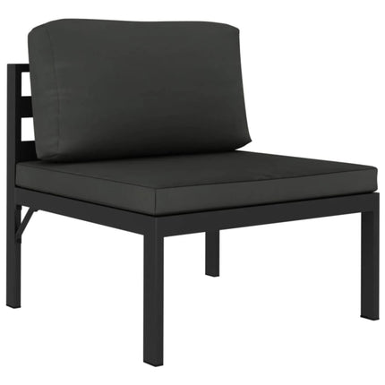 2-personers havesofa med hynder aluminium antracitgrå