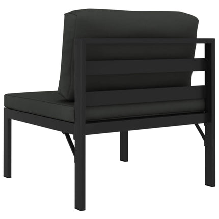 2-personers havesofa med hynder aluminium antracitgrå